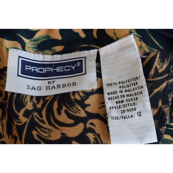 Vintage 80s Floral Polyester Wrap Dress By Prophecy By Sag Harbor | size 12 - Picture 8 of 10